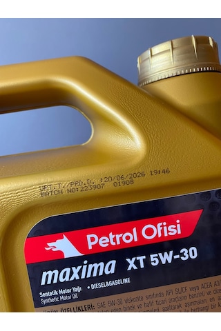 Petrol Ofisi XT 5W-30 Sentetik 5 Litre Motor Yağı (20/06/2026 Üretim)