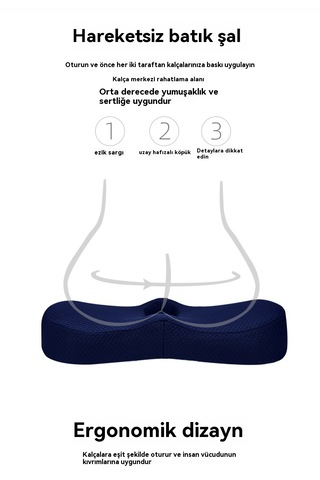 Nefes Alabilen Pamuklu Koltuk Minderi Ofis Koltuğu Minderi Siyah