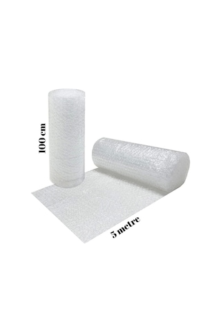 Balonlu Ambalaj Naylonu 100 Cm X 5 Metre 40 Gram Patpat Havalı Ambalaj Naylonu Rulo Sarım