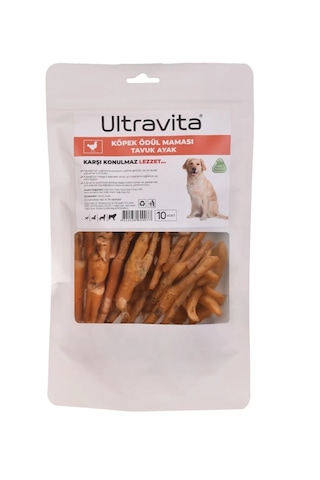 Ultravita Kurutulmuş Tavuk Ayağı Köpek Ödül Maması 10 Adet