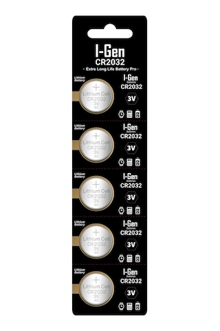 I-gen Cr2032 Pil 5&apos Li Paket Tartı, Baskül, Şeker Ölçüm Cihazı Pili Lityum Düğme Pil 3v 2032