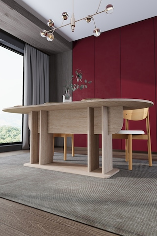 Modern 8 Kişilik Mutfak Yemek Masası %100 Mdf Mutfak Yemek Odası Masası Ym08 Sidon