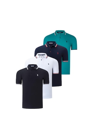 Dörtlü Set T8594 Dewberry Erkek T-shırt-siyah-beyaz-lacivert-yeşil Siyah-beyaz-lacivert-yeşil