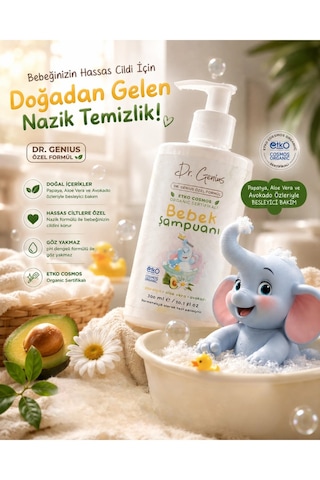 Dr. Genius Özel Formül Organik Sertifikalı Bebek Şampuanı - 300 Ml Diğer