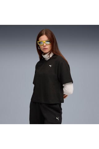 Puma Class Relaxed Polo Tee Kadın Yetişkin Polo T-shirt SIYAH