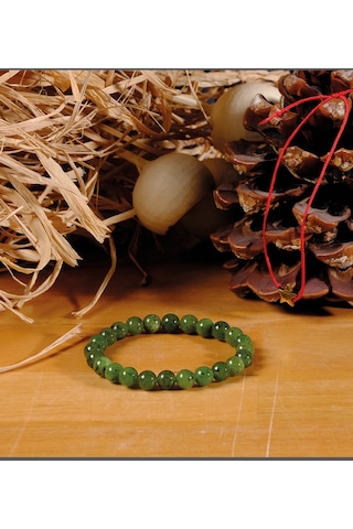 Ssilhoutte Doğaltaş Sertifikalı Yeşil Yeşim Taşı Kadın Erkek Genel Sağlık Taşı Doğal Taş Bileklik Hediye Bileklik Unisex Yeşil