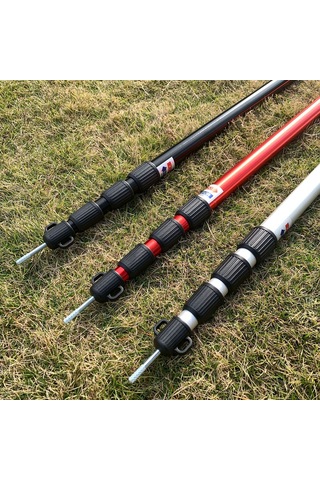 Ximistore9 Alüminyum Güneşlik Çadır Çubuğu 4 Bölümlü 280cm Uzunluk Ayarlanabilir Kırmızı Renkli Tente Çubuk Kırmızı