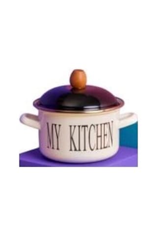 Miss Betty Emaye Tencere Fildişi 16 Cm Motto Series-63455 Krem - Siyah
