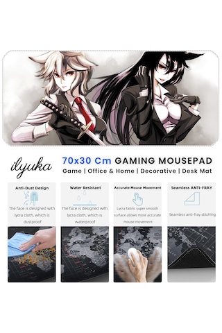 İlyuka Mousepad 70x30cm Büyük Boy Xl Mp447030 Anime Warrior