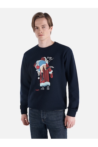 Colin's Colins Regular Fit Baskılı Lacivert Erkek Sweatshirt Cl1061441 Q1.v2 Nav Lacivert