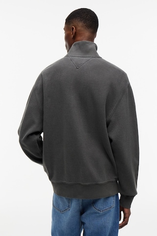 Tommy Hilfiger Relaxed Waffle Label Half Zip Erkek Siyah Sweatshirt-16108