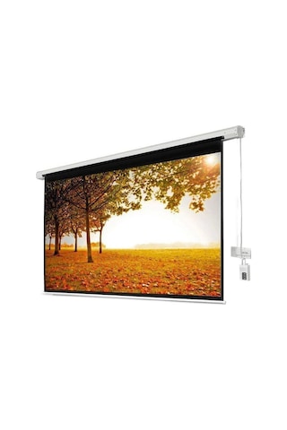Xbright 240x200cm Motorlu Uzaktan Kumandalı Projeksiyon Perdesi Arkası Siyah Fonlu Be-240