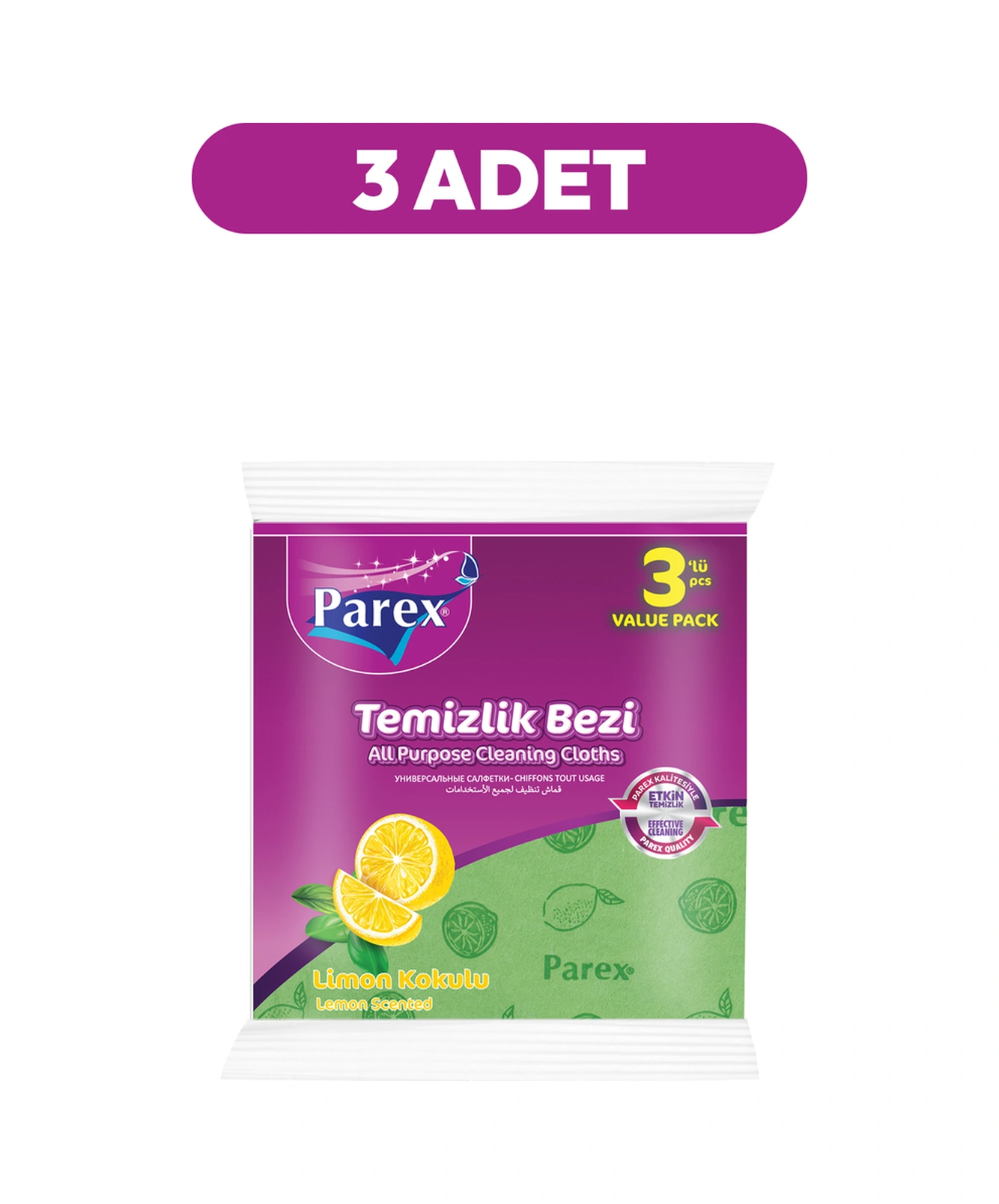 Limon Kokulu 3'lü Temizlik Bezi Üçlü Paket Diğer