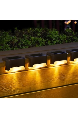 4 Adet L Solar Led Güneş Enerjili Su Geçirmez Köşebent Led Işık Merdiven Veranda Bahçe Aydınlatma 1