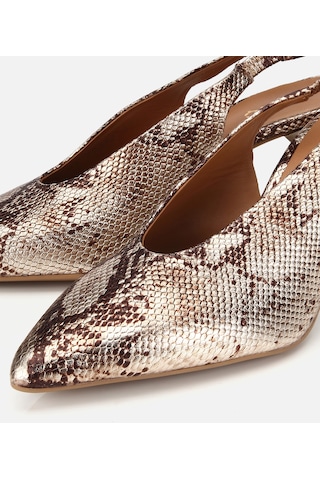 Hotiç Kadın Deri Gold Arkası Açık Kısa Topuklu Stiletto 01ayh323410a540 01ayh323410a540