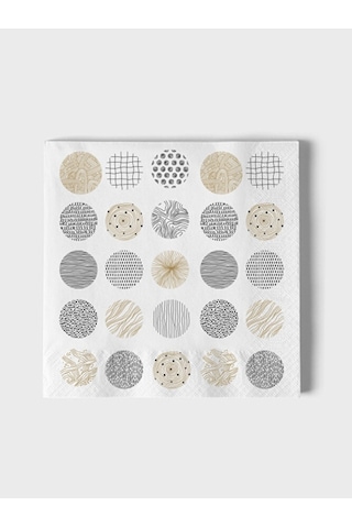 Ake Kağıt Baskılı Peçete Altınyaldız Siyah Desenli 100 Adet