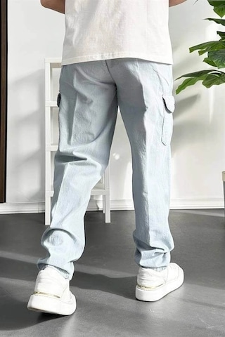 Edwox Erkek Baggy Kalıp Kargo Cepli Pantolon Açık Mavi Edw131
