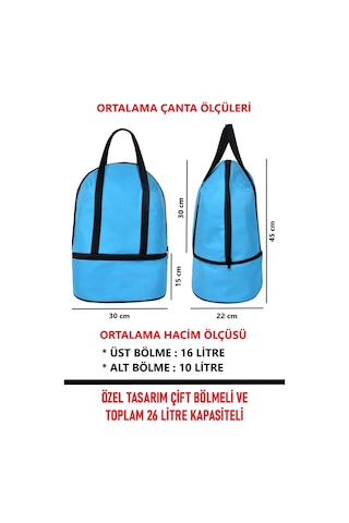 Next Craft Plaj Çantası Isı Yalıtımlı Termos Sıcak Soğuk Tutucu 2 Bölmeli 26 Lt. Kapasiteli Kamp Outdoor Mavi