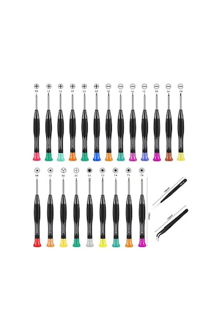 Betty Becky 24 Adet Hassas Manyetik Tornavida Seti Düz Kafalı/yıldız Tornavidalar Gözlük Telefonu Saat Bilgisayarı Tamiri Için 2407