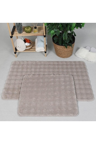 Zebra Casa Bonny 2 Li Pelüş Banyo Paspası Vizon