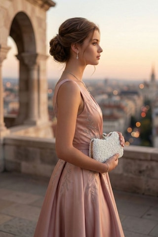 Vivazzaluxe Kristal Taşlı Kadın Abiye, Clutch Çanta Beyaz