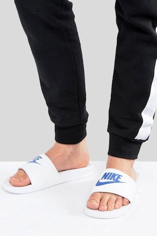 Nike Futura Benassi Slide White-blue Unisex Beyaz-mavi Terlik Tek Bantlı
