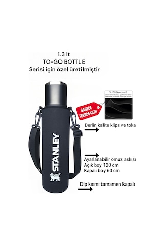 1.3 Lt To-go Bottle Termos Kılıfı Ve Omuz Askısı Siyah