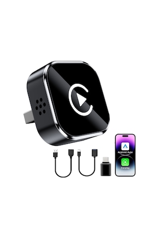 Maiyame 2025 Yeni Sürüm Kablosuz Araç Bağlantı Kutusu - Carplay Ve Android Auto 2合1 Desteği, Siyah Beyaz Cam, Otomatik Yeniden Bağlanma, Ultra Kompakt Tasarım