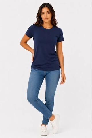 Valensdesign Basic Tişört Bisiklet Yaka Kısa Kol Günlük Yazlık Slim Fit T-shirt - Lacivert