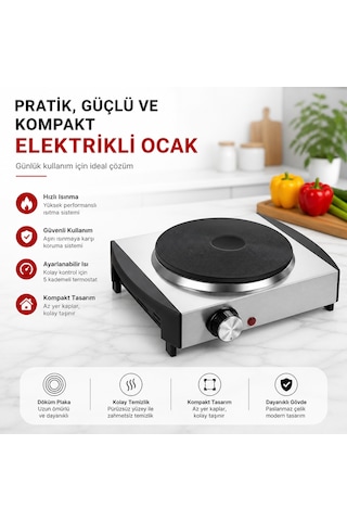 Tekli Gözlü Elektrikli Ocak Paslanmaz Çelik Gövde