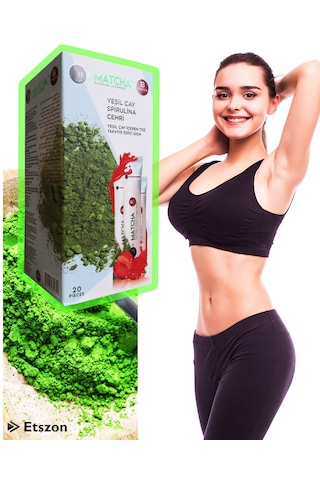 Matcha Premium Japanese Çilek Aromalı Burner Form Maça Çayı 20'li