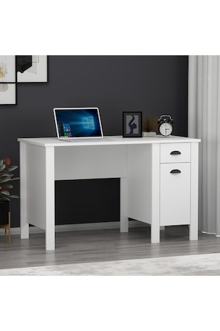 Optima Çalışma Masası - Beyaz / Beyaz Beyaz