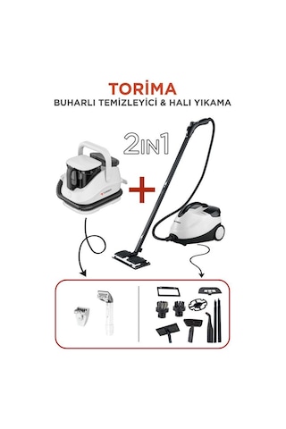 Torima Jjb-747 Koltuk Ve Halı Yıkama Makinesi + Cb-08c Çok Fonksiyonlu Buharlı Temizleyici