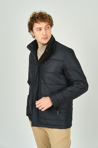 Daynax Erkek İçi Kürklü Dik Yaka Çıtçıt Ve Fermuar Kapamalı Mont Kaban 5300 Lacivert Lacivert