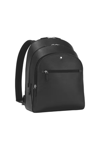 Montblanc Sartorial Deri Orta Boy 3 Bölmeli Sırt Çantası 198587 Siyah