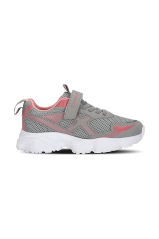 Slazenger Fast Track I Kız Çocuk Cırt Cırtlı Gri / Pembe Günlük Spor Ayakkabısı Gri - Pembe