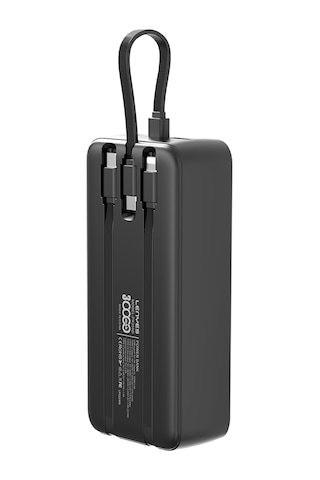 Lenyes PX355D 22.5 W 30.000 mAh Dijital LED Ekranlı Type-C ve Lightning Kablolu Powerbank