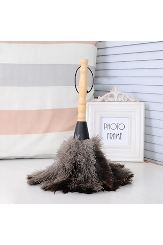 Shineyee Doğal Devekuşu Tüyü Toz Alıcı, Ahşap Saplı Ev Temizlik Fırçası