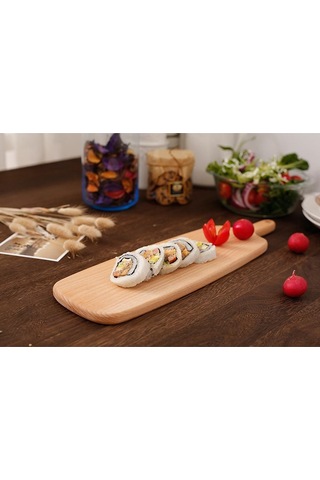 Suntek Ev Ahşap Kesme Tahtası Mutfak Pizza Kek Suşi Tabağı