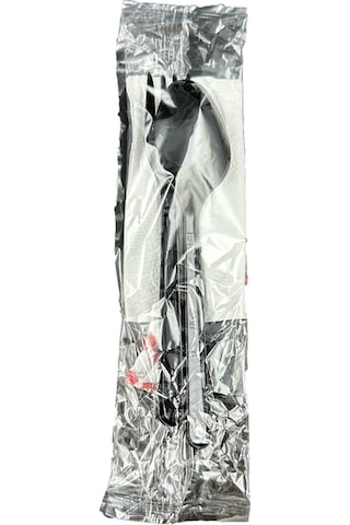 Kullan At Yemek Seti 6'lı Çatal , Kaşık , Kürdan , Peçete , Islak Mendil , Tuz 50 Adet Siyah