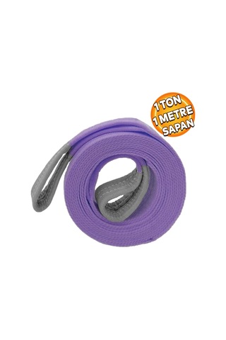 Lexroo Sapan Polyester Spanzet 1 Ton 1 Metre Mor Sağlam Yük Kaldırma Taşıma İndirme Halat