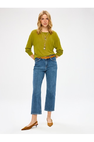 Faik Sönmez Mom Fit Beş Cep Elastanlı Jean Pantolon W27jpn009 Uw27jpn00927 İndigo