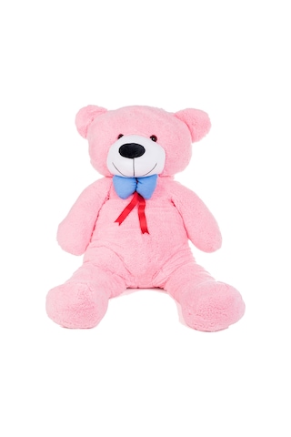 90 Cm Papyonlu Sevimli Peluş Şaşkın Ayı - Sevgiliye Özel Hediye Pembe
