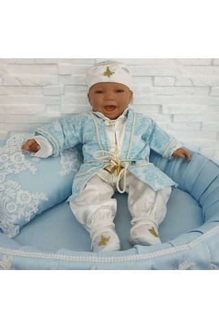 Ponpon Baby Erkek Bebek Şehzade Mevlüt Seti Turkuaz