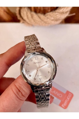 Ferrucci Fcf070096 Çelik Kristal Camlı Kadın Kol Saati+çelik Koly