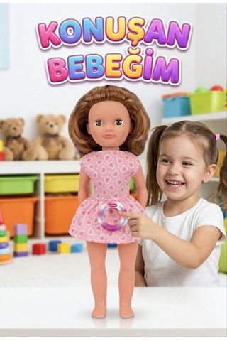 Alya Türkçe Konuşan Etkileşimli Eğitici Oyuncak Bebek 40 Cm Kafası Ve Kolları Et Bebek 46044881