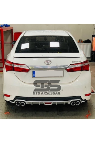 Toyota Corolla 2013-2018 Difüzör Arka Tampon Eki 4 Egzoz Çıkışlı Gri Tip