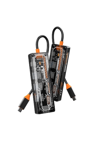 Ally 5in1 Type-c To Usb3.0 + Usb2.0 2 + Type-c Pd 100w + Hdmı Çoğaltıcı Transparan Hub- 5775 Renkli