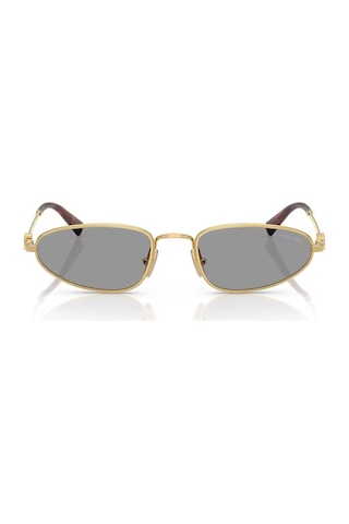 Miu Miu A52s 5ak40o 52 Kadın Geometrik Gold Metal Güneş Gözlüğü Altın