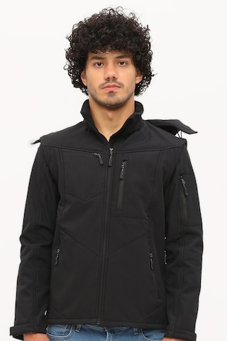Uniprom Taktikal Softshell Mont Kollar Ve Kapşon Çıkabilir Erkek Siyah